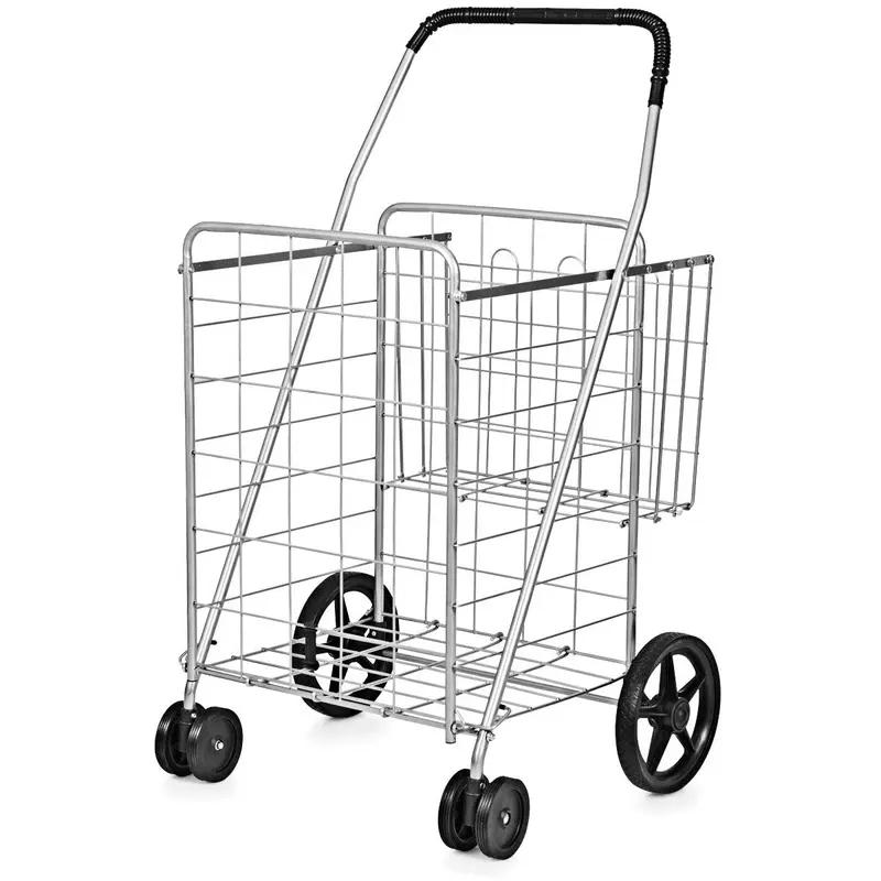 Jumbo-Falt-Einkaufswagen für Lebensmittel, Wäsche, Bücher, Gepäck und Reisen 1