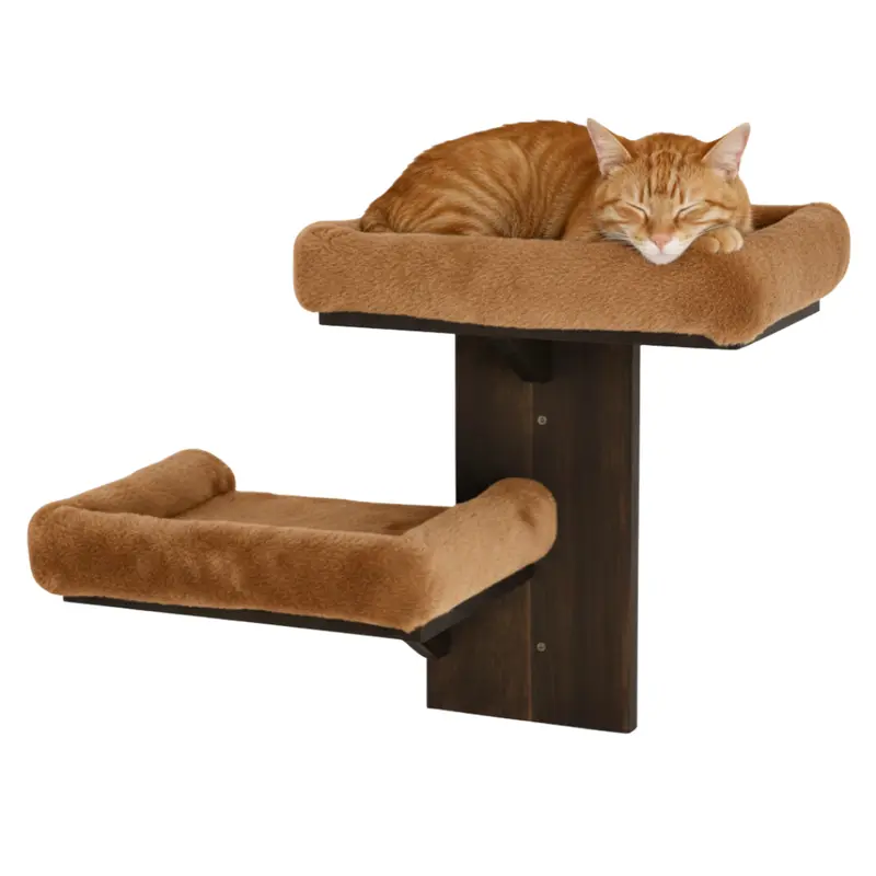 Katzen-Wandregale mit zwei Plattformen zum Klettern, Spielen und Ausruhen