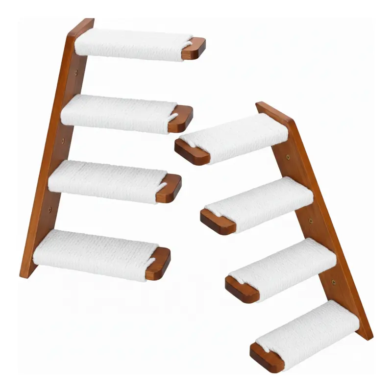 Katzen-Wandregale und -Treppen mit Sisal-Seil zum Klettern, 2er-Pack