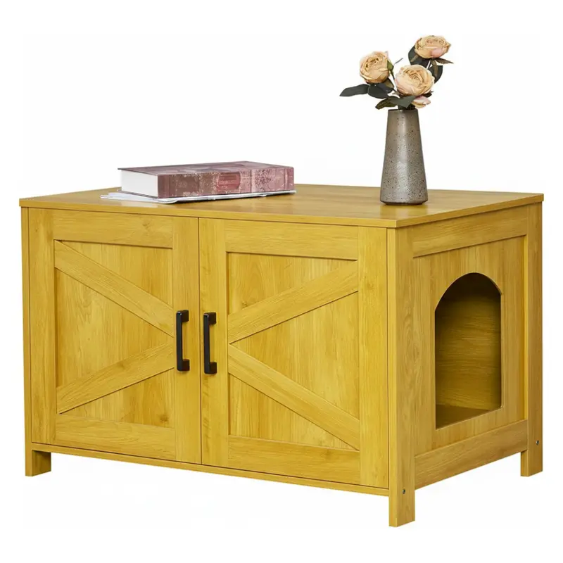 Katzenklo-Schrank mit Scheunentür und Seiteneingang