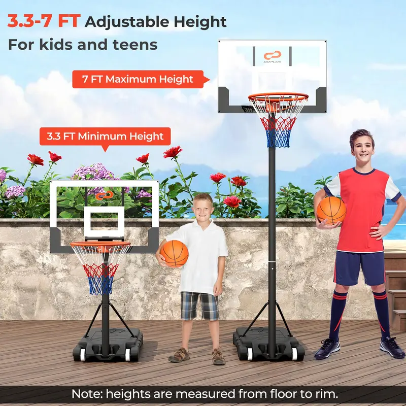 Kinder-Mobiles, höhenverstellbares Basketballkorb-System (3,3–7 Fuß)
