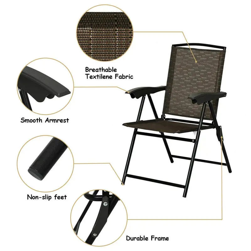 Klappbare Hängesessel im Set zu 2 Stück – tragbare Stühle für Terrasse, Garten, Pool, Außen- und Innenbereich