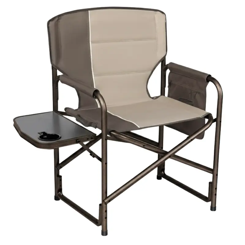 Klappbarer Aluminium-Campingstuhl mit Seitentisch, Tragkraft bis 400 lb