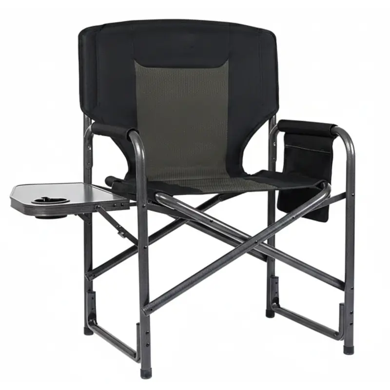 Klappbarer Aluminium-Campingstuhl mit Seitentisch, Tragkraft bis 400 lb