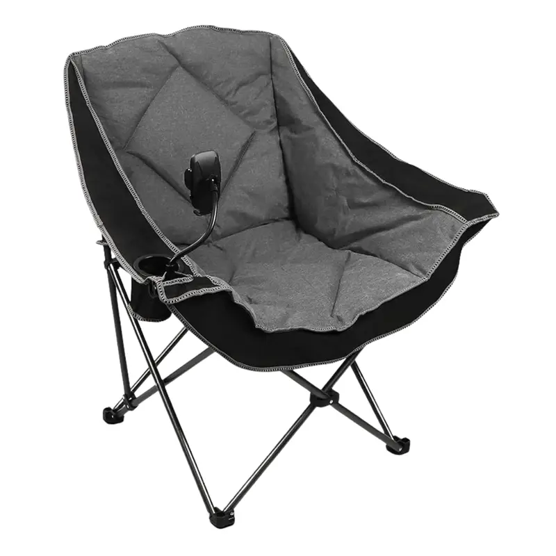Klappbarer Campingstuhl mit Getränkehalter und gepolstertem XL-Sitz 2
