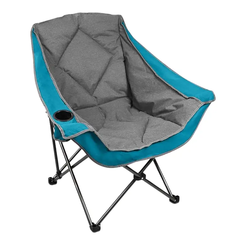Klappbarer Campingstuhl mit Getränkehalter und gepolstertem XL-Sitz