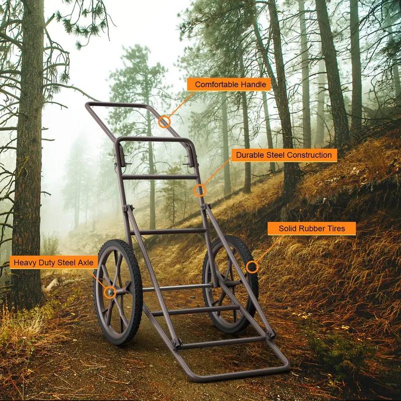 Klappbarer Hirschtransportwagen mit großer Tragkraft (500 lbs), Universal-Transportwagen für Jagdausrüstung, Jagdzubehör