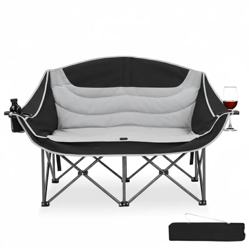 Klappbarer Outdoor-Camping-Loveseat-Stuhl, gepolsterte 2–3-Personen-Sitzgelegenheit