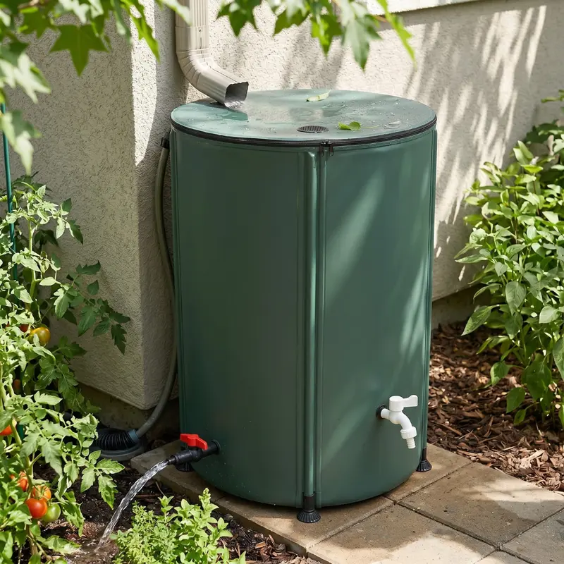 Klappbarer Regenwassertank mit 105 Gallonen Fassungsvermögen für Garten und Dachrinnen