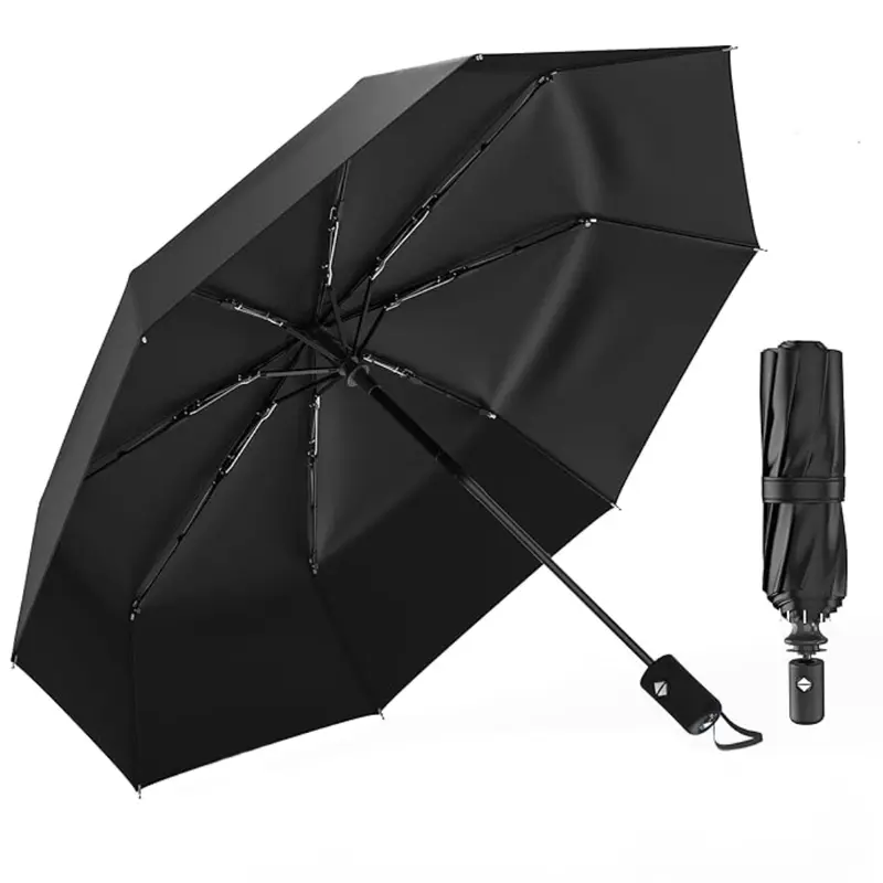 Klappbarer Reise-Regenschirm mit automatischem Öffnen und Schließen sowie Fiberglasrippen