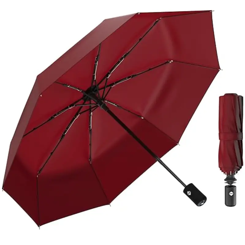Klappbarer Reise-Regenschirm mit automatischem Öffnen und Schließen sowie Fiberglasrippen