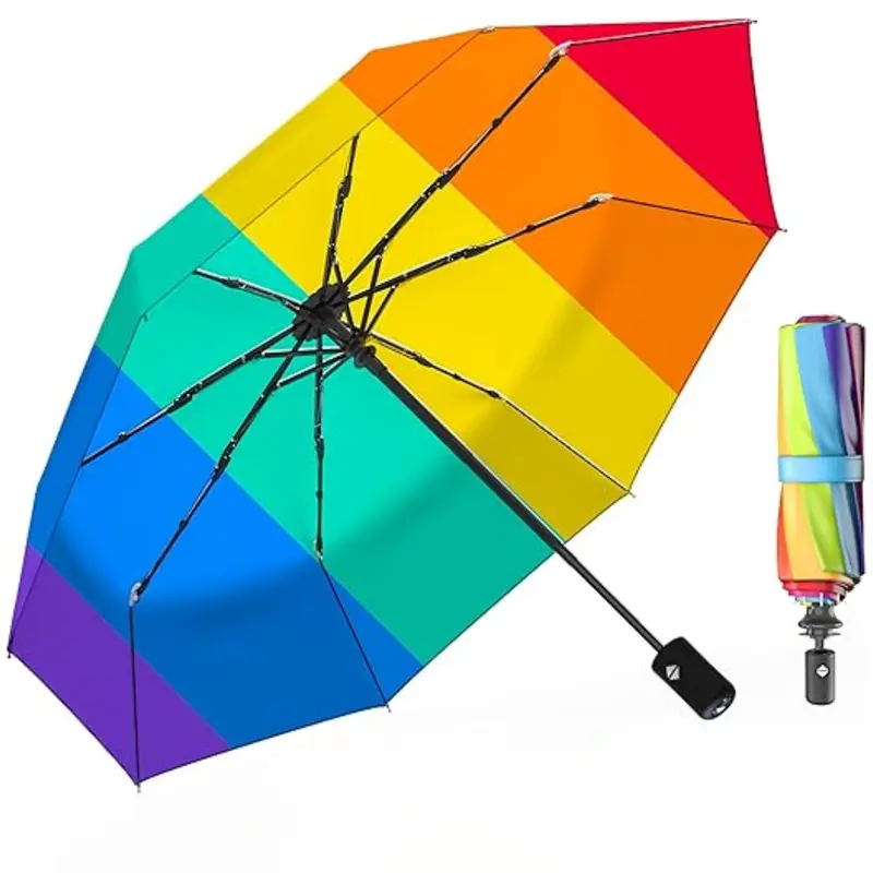 Klappbarer Reise-Regenschirm mit automatischem Öffnen und Schließen sowie Fiberglasrippen