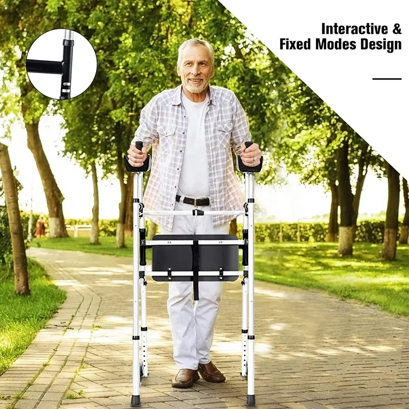 Klappbarer Standard-Gehwagen aus leichtem Aluminiumlegierung, Rehabilitationshilfe für Gehtraining