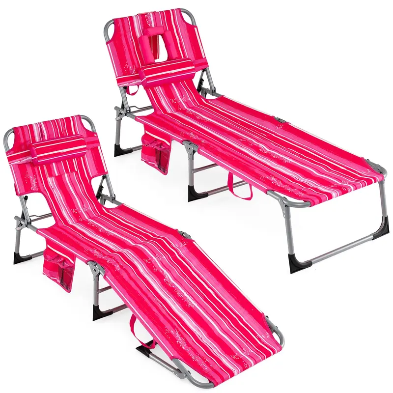 Klappbarer Strandliegestuhl mit 4-Positionen-verstellbarer Rückenlehne
