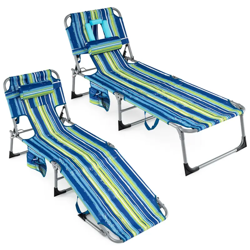 Klappbarer Strandliegestuhl mit 4-Positionen-verstellbarer Rückenlehne