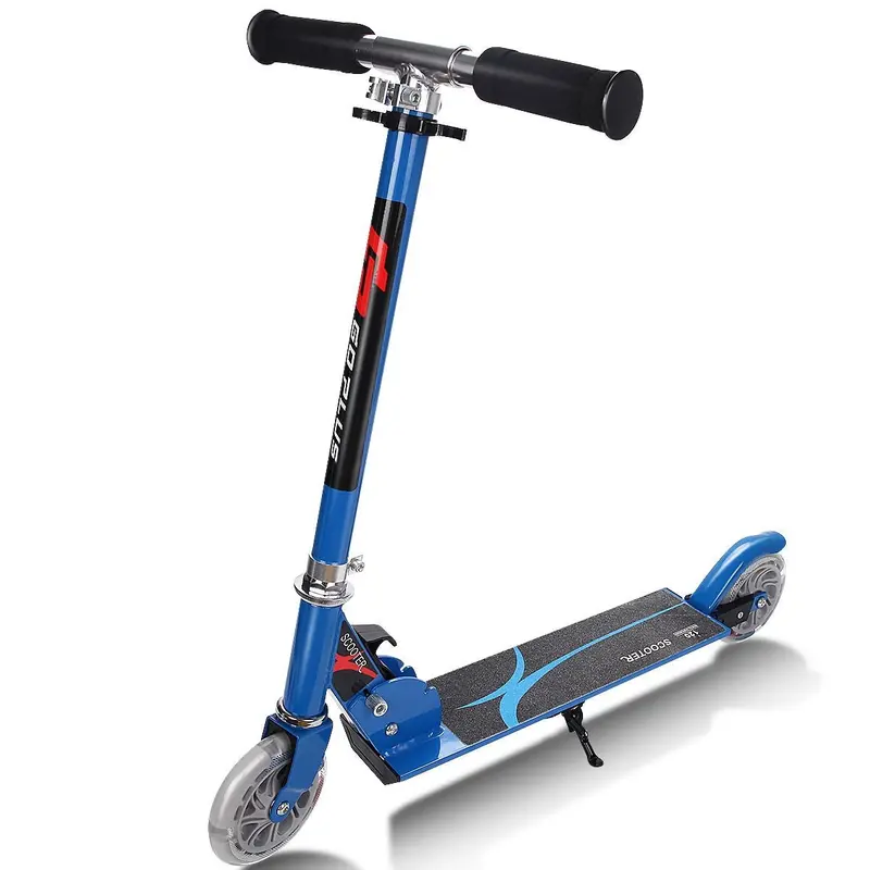 Klappbarer Tretroller für Kinder mit 2 leuchtenden Rädern, Deluxe-Aluminiummodell