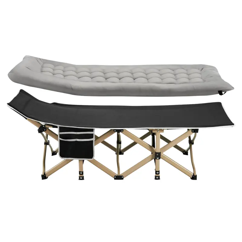 Klappbares Campingbett mit 71 cm breiter Matratze und Tragfähigkeit bis 272 kg