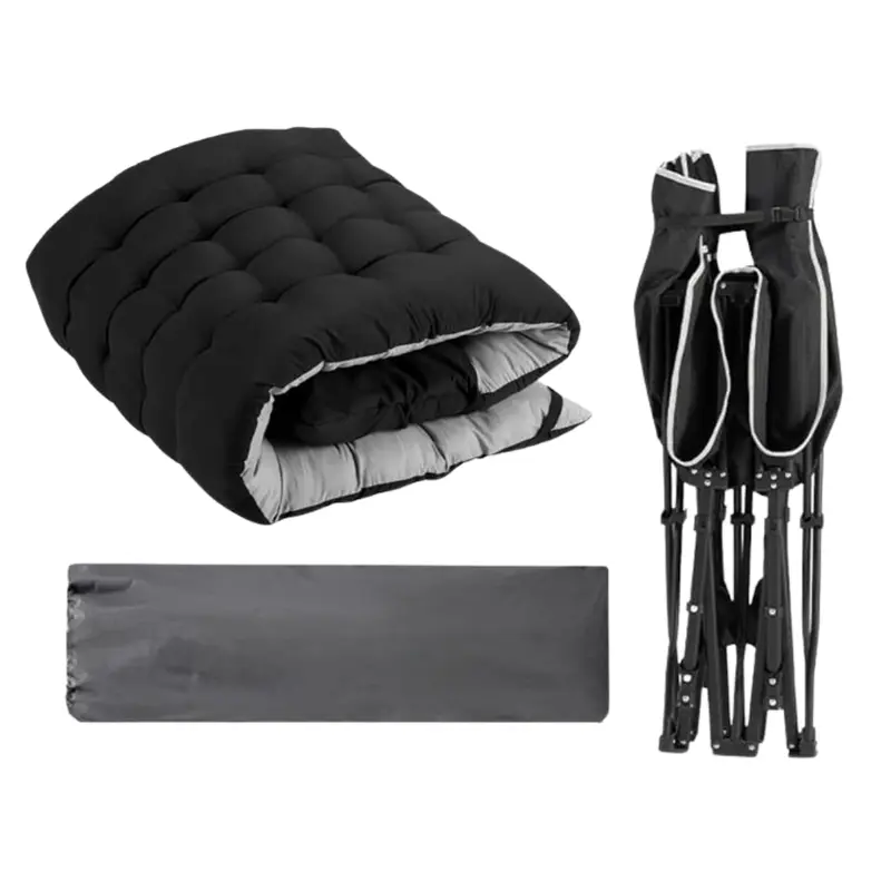 Klappbares Campingbett mit 71 cm breiter Matratze und Tragfähigkeit bis 272 kg