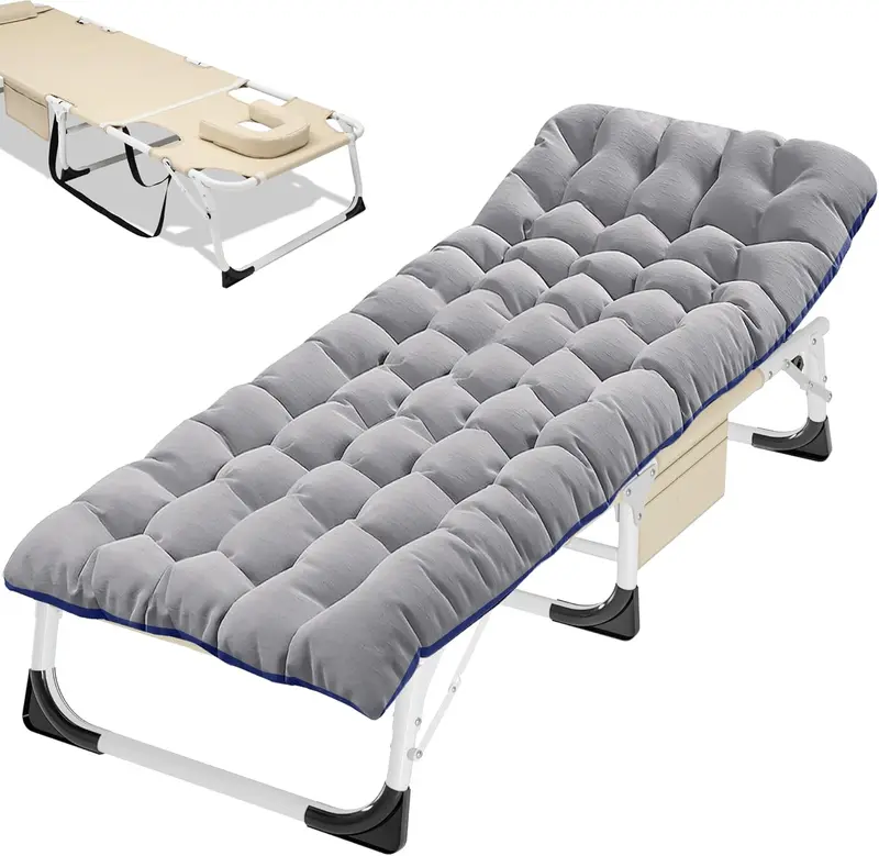 Klappbares Campingbett mit abnehmbarer gepolsterter Matratze, Tragkraft bis 408 kg