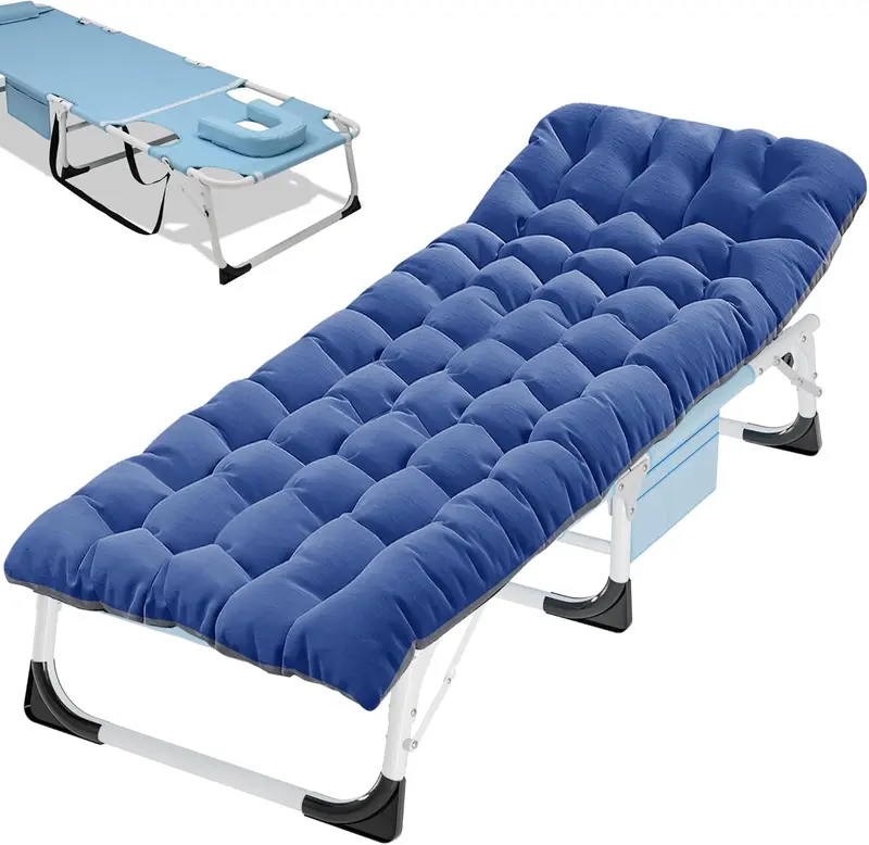Klappbares Campingbett mit abnehmbarer gepolsterter Matratze, Tragkraft bis 408 kg 2