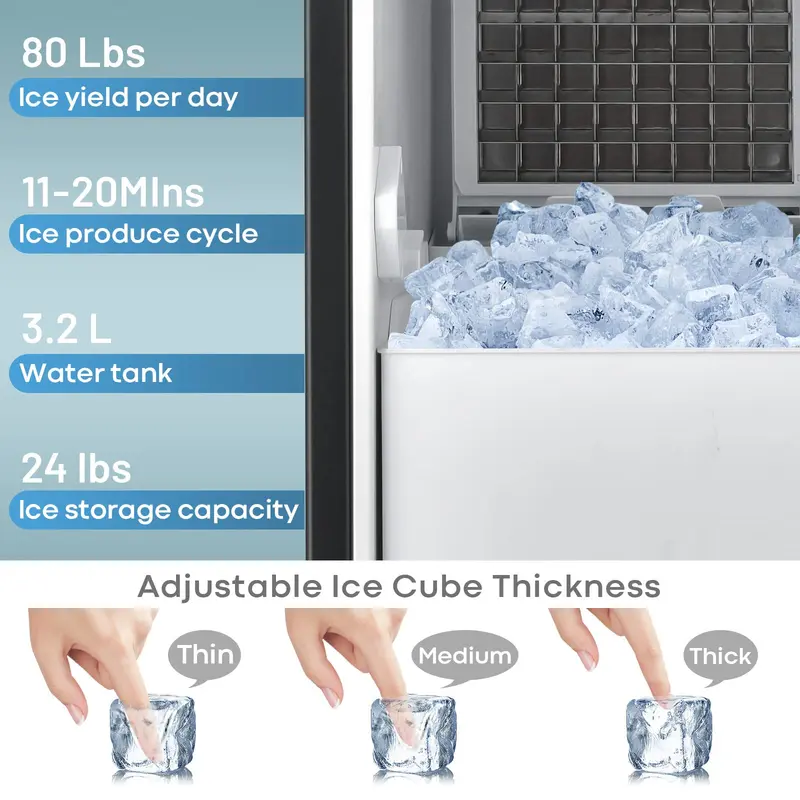 Kommerzielle Eisbereiter-Maschine, 36 kg/24 Std. Eiswürfelmaschine mit 11 kg Speicherkapazität