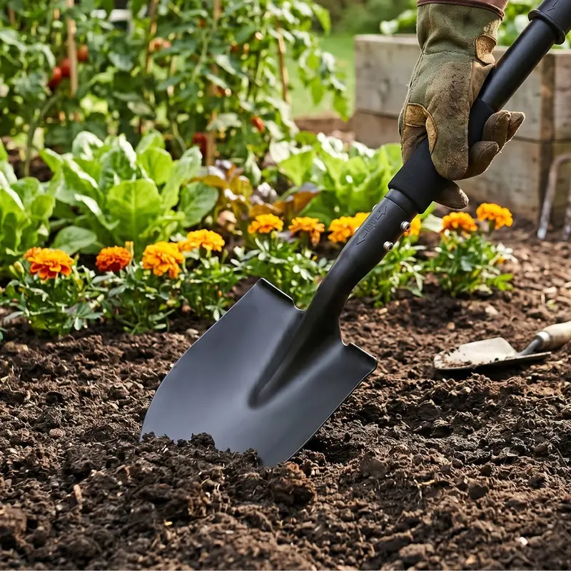 Kompakte Metall-Schaufel zum Graben für Garten, Camping und Hofarbeiten
