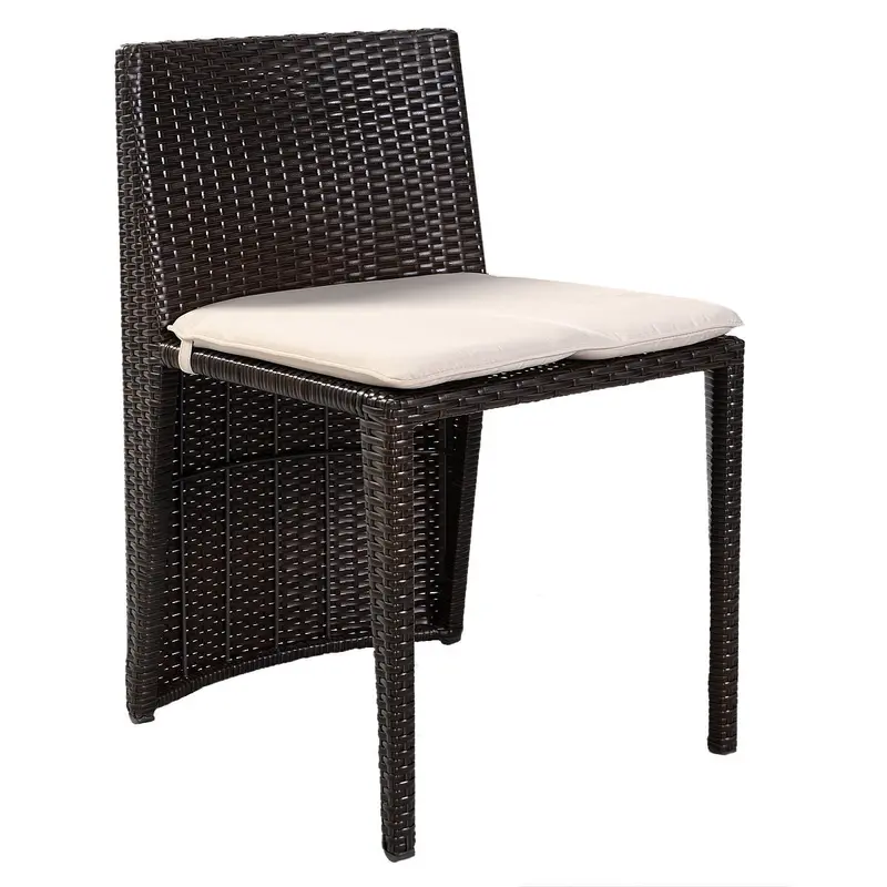 Korbgeflecht-Bistro-Set, 3-teiliges Rattan-Möbelset mit Esstisch