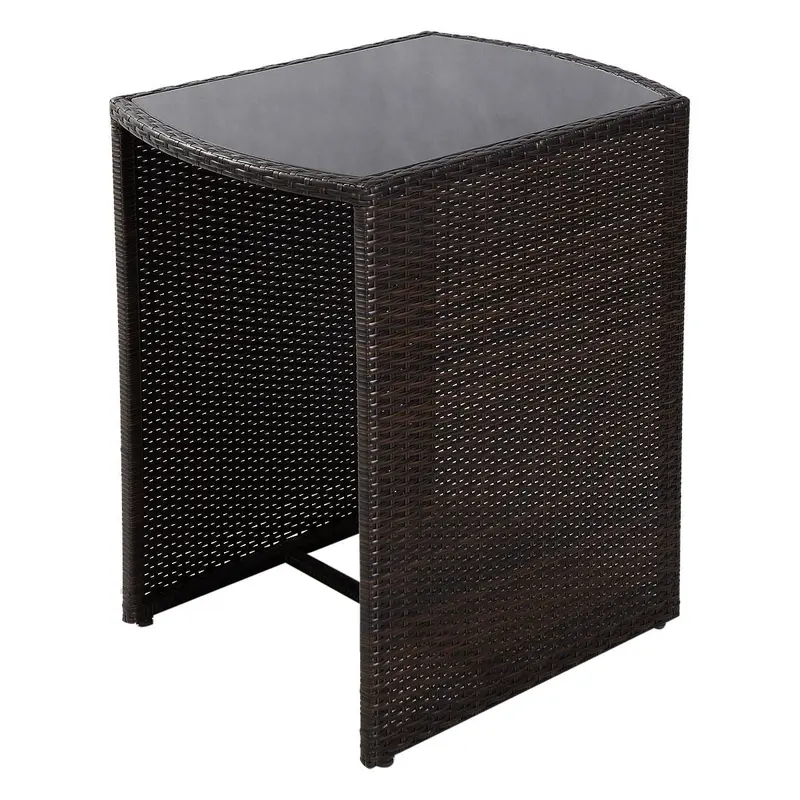 Korbgeflecht-Bistro-Set, 3-teiliges Rattan-Möbelset mit Esstisch