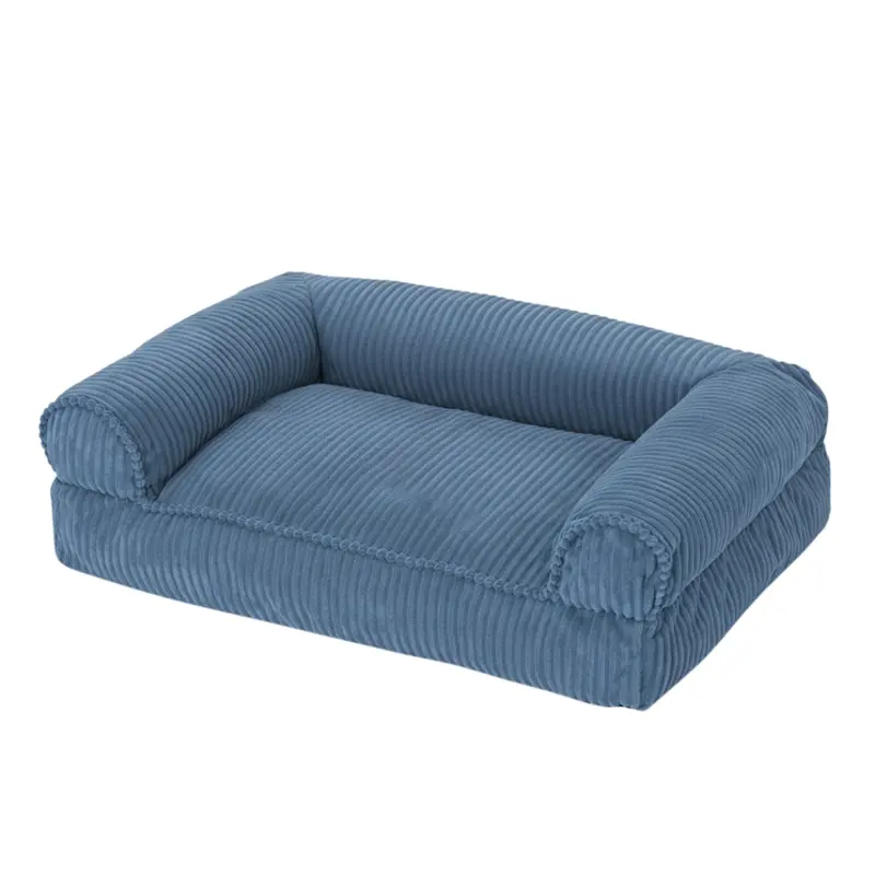 Kordstoff-Tiercouch mit erhöhten Seiten und Memory-Schaum-Füllung 2