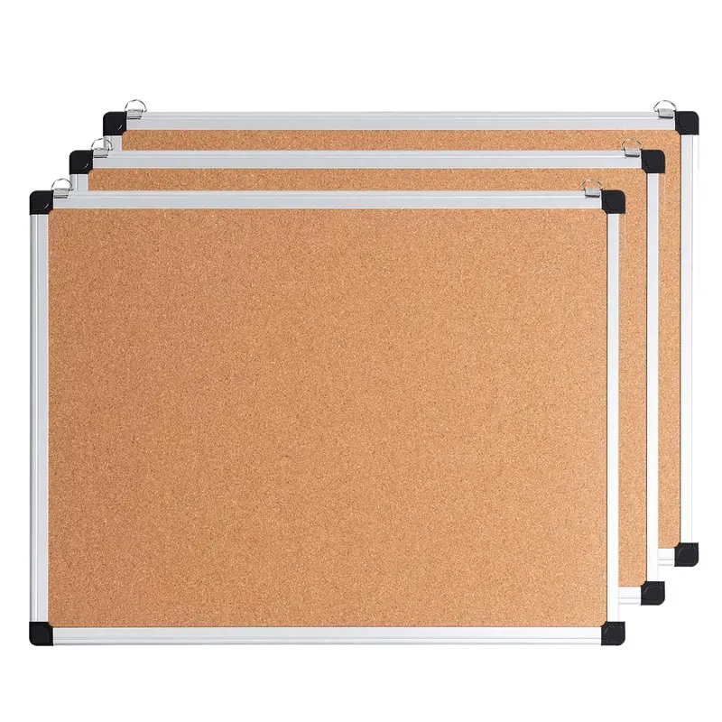Korkpinnwand, Aushangtafel, 3er-Pack, 45,7 x 61 cm, mit Aluminiumrahmen – Memo-Tafel für Notizen und Erinnerungen