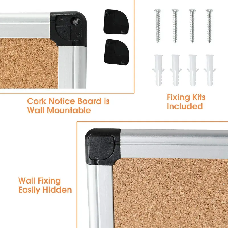 Korkpinnwand, Aushangtafel, 3er-Pack, 45,7 x 61 cm, mit Aluminiumrahmen – Memo-Tafel für Notizen und Erinnerungen