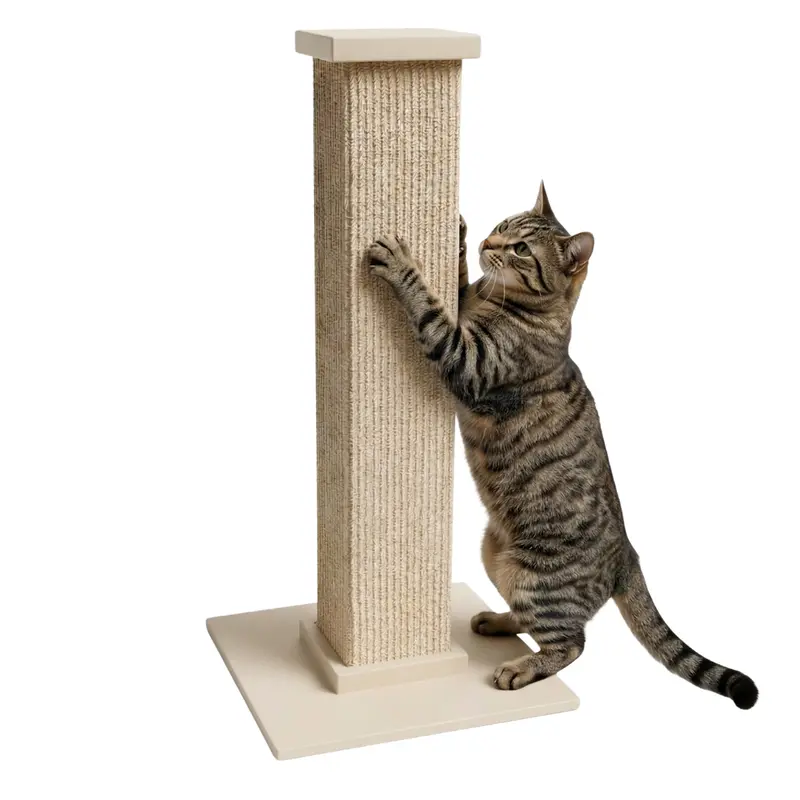Kratzbaum für Katzen, 76 cm hoch, mit Sisal-Ummantelung und quadratischer Basis