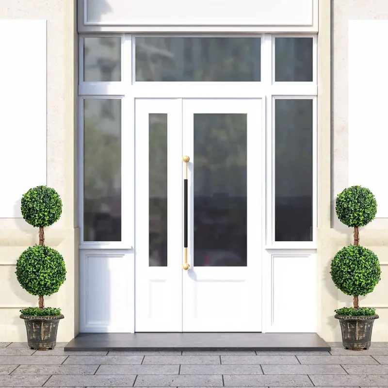 Künstlicher Buchsbaum-Topiary-Baum mit 90 cm / 120 cm Höhe, künstliche grüne Pflanzen in Kugelform 2