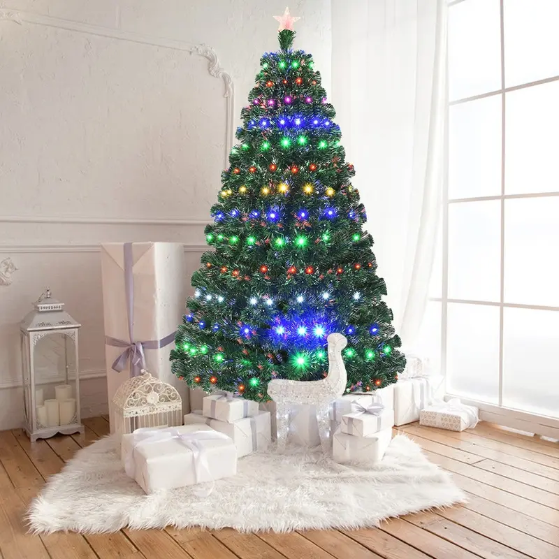 Künstlicher Weihnachtsbaum mit vormontierter Beleuchtung aus optischen Fasern und 8 Blinkmodi 2