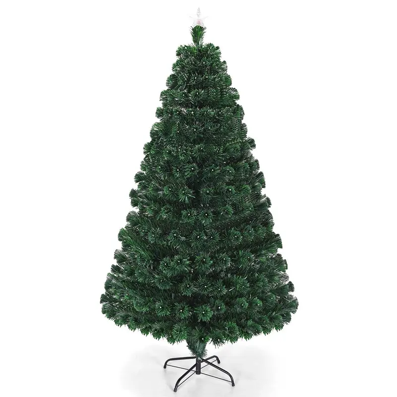 Künstlicher Weihnachtsbaum mit vormontierter Beleuchtung aus optischen Fasern und 8 Blinkmodi