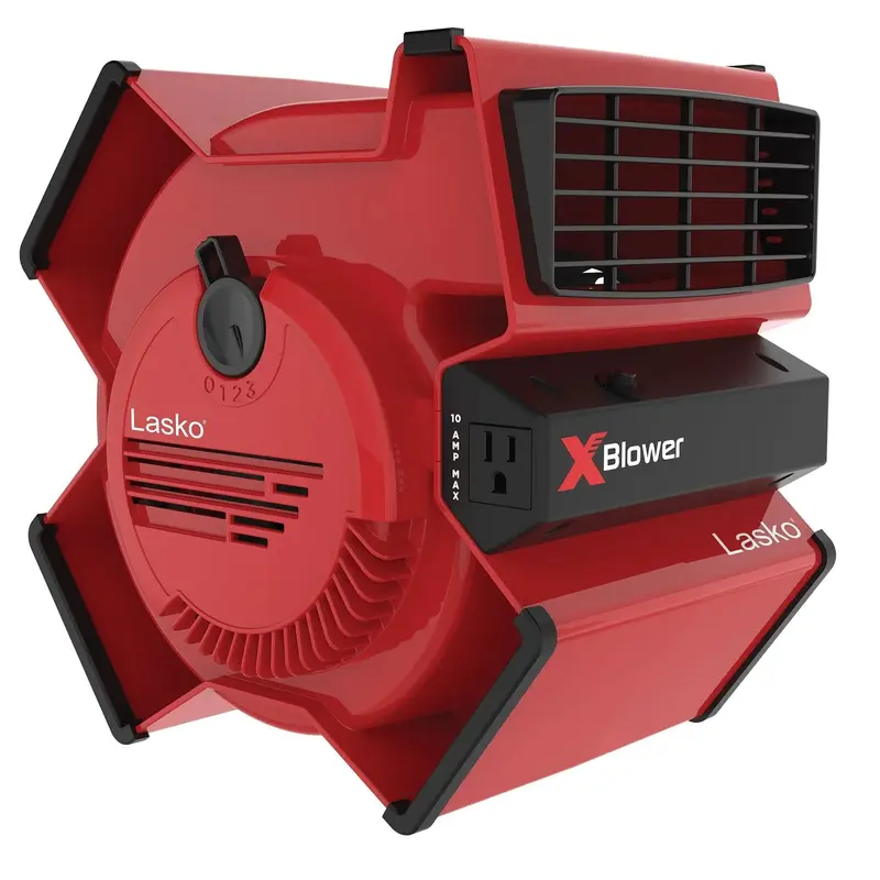 Lasko X-Blower Multifunktions-Lüfter mit 3 Geschwindigkeitsstufen und variabler Positionierung, Modell X12900, Rot