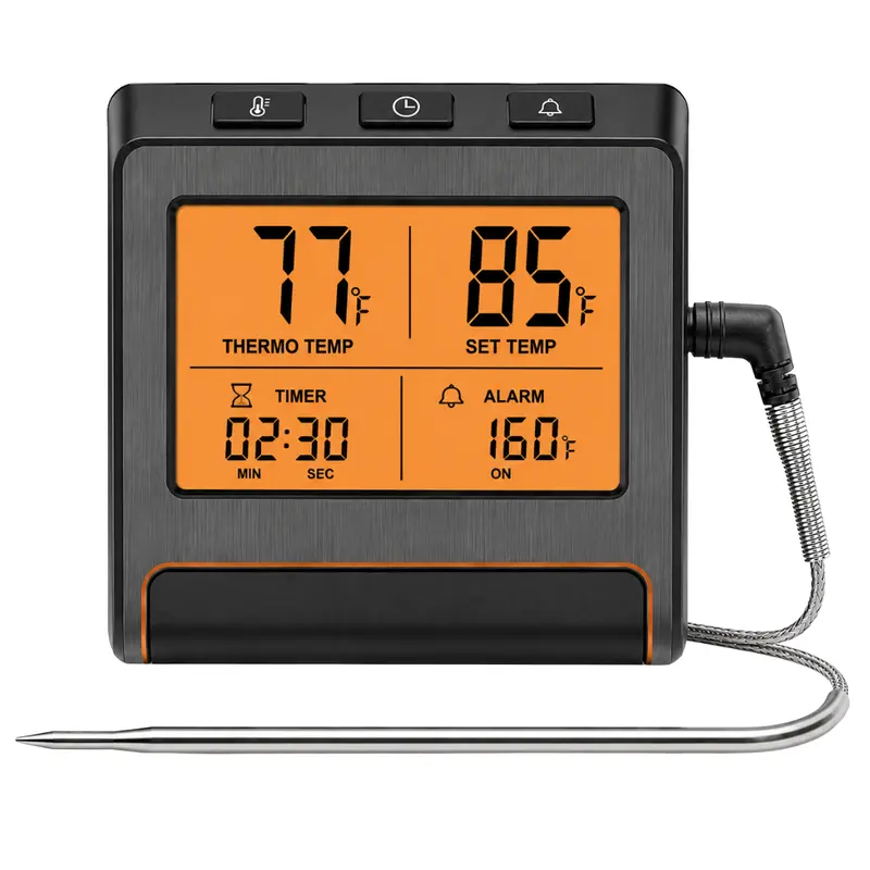 LCD-Digital-Bratenthermometer mit Sonde und Timer für BBQ und Grillen