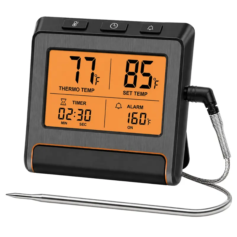 LCD-Digital-Bratenthermometer mit Sonde und Timer für BBQ und Grillen 2