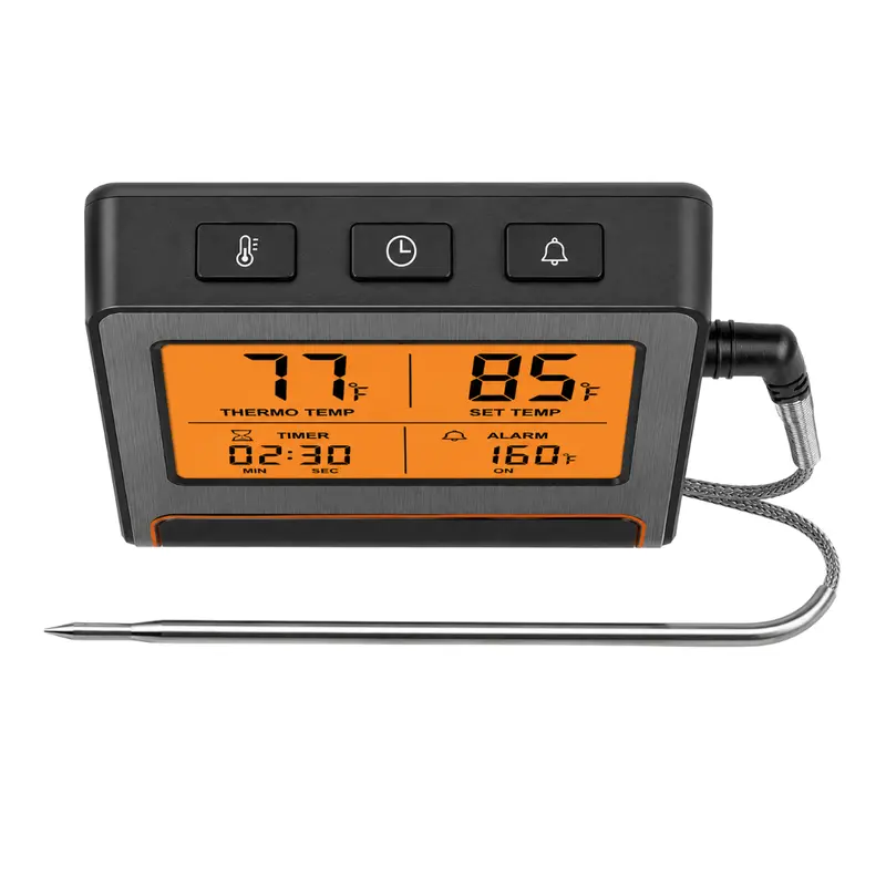 LCD-Digital-Bratenthermometer mit Sonde und Timer für BBQ und Grillen