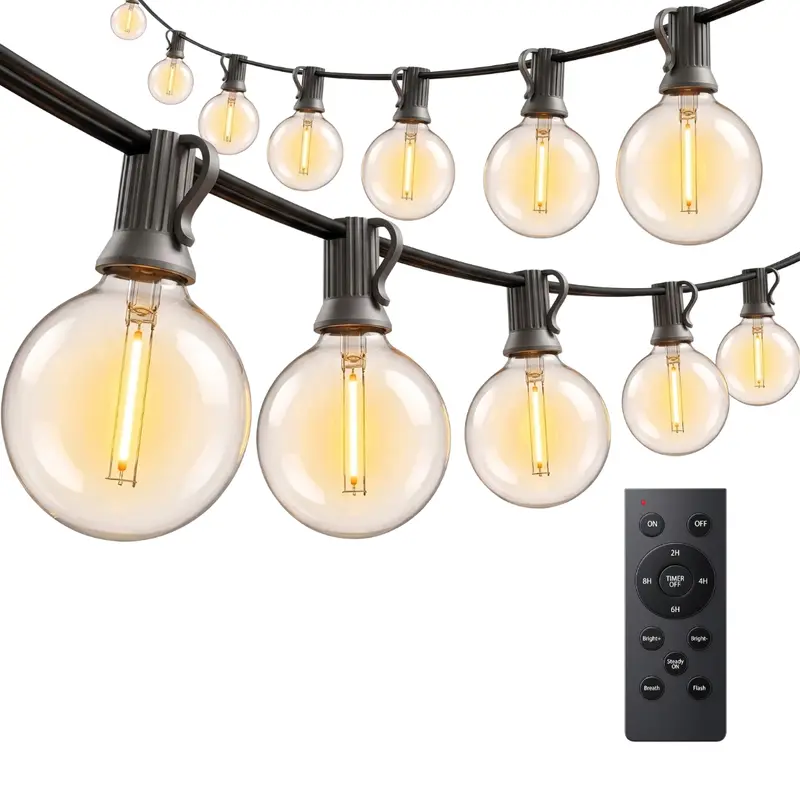 LED-G40-Außen-String-Lichter im Globus-Stil mit Fernbedienung und Timer