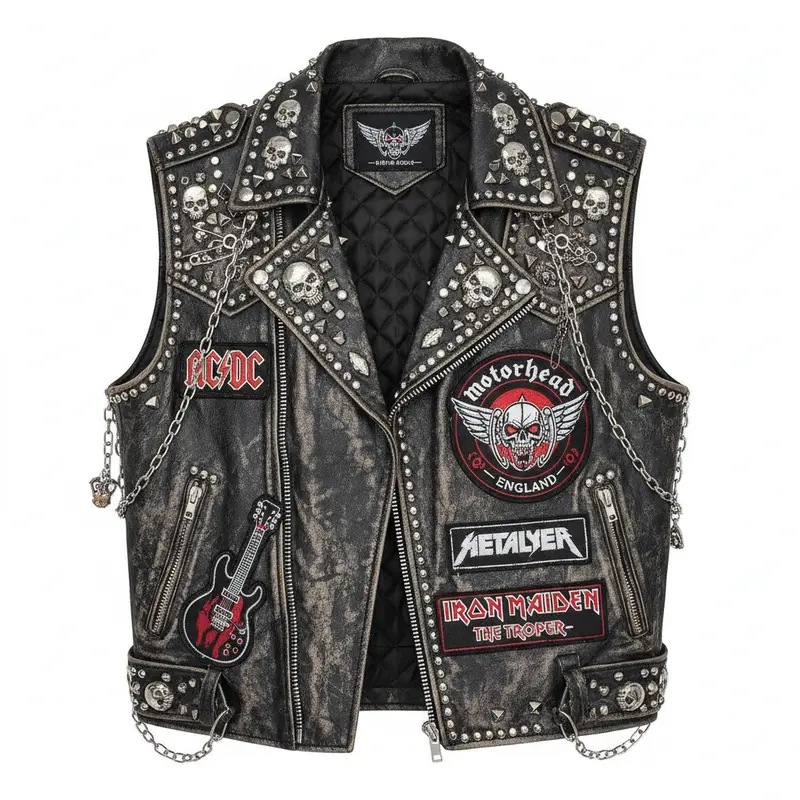 Leder-Bikerweste
