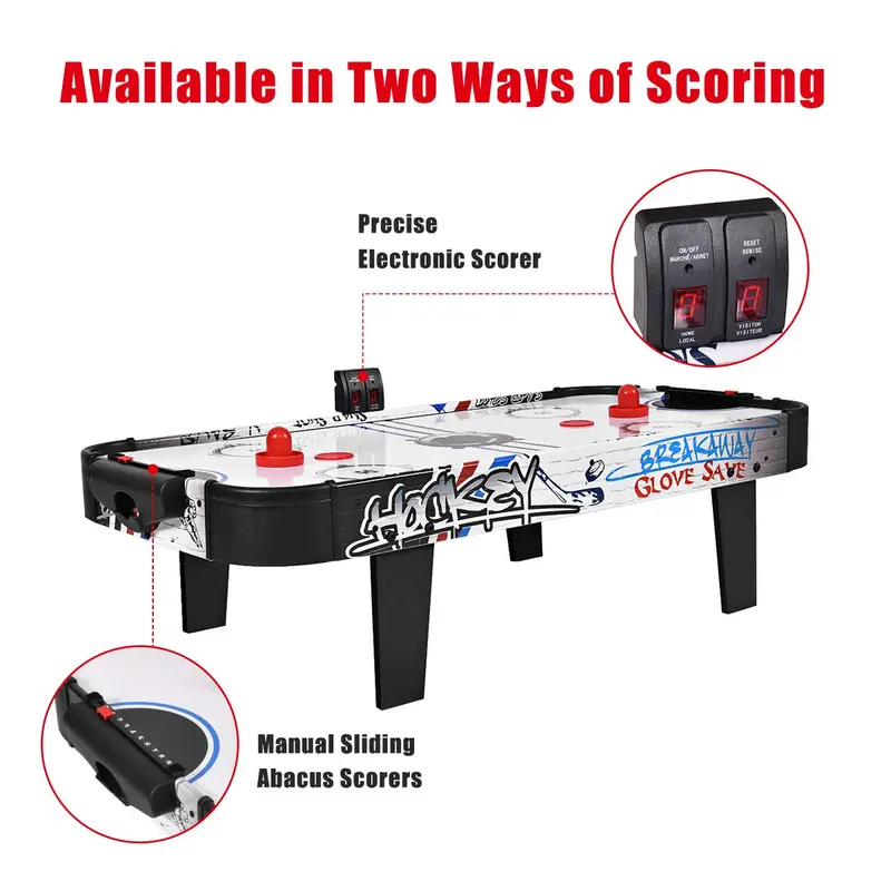 Luftbetriebener Air-Hockey-Tisch mit LED-Elektronikpunktzählung, Sportspiel