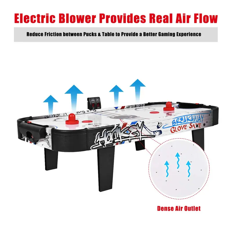 Luftbetriebener Air-Hockey-Tisch mit LED-Elektronikpunktzählung, Sportspiel