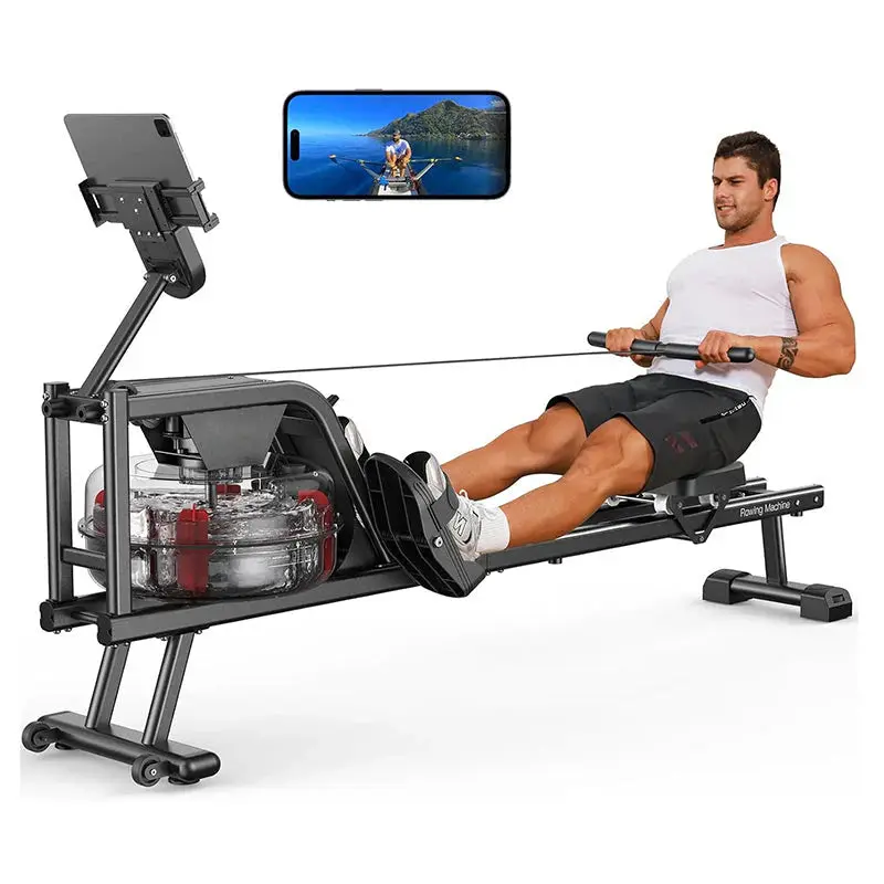 Magnetic/Water Rowing Machine 350 LB Weight Capacity - Foldable Rower for Home Use with Bluetooth, App Supported, Tablet Holder and Comfortable Seat Cushion 2