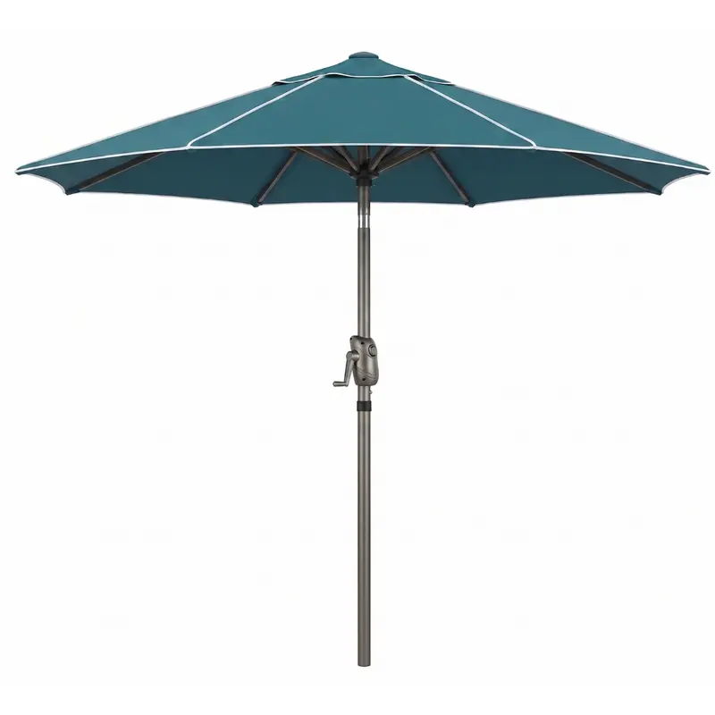 Marktschirm für die Terrasse, 2,29 m, mit Neigungsmechanismus, Kurbel und 8-Rippen-Gestell