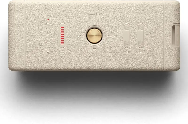 Marshall Middleton kabelloser tragbarer Bluetooth-Lautsprecher, über 20 Stunden Akkulaufzeit, wassergeschützt nach IP67 – Cremefarben