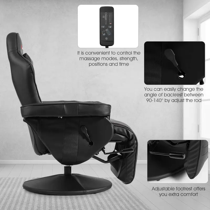Massage-Gaming-Stuhl im Rennstil, Gaming-Sessel mit Liegefunktion