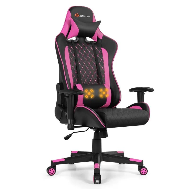 Massage-Gaming-Stuhl mit verstellbarer Rückenlehne, Armlehnen und Sitzhöhenverstellung
