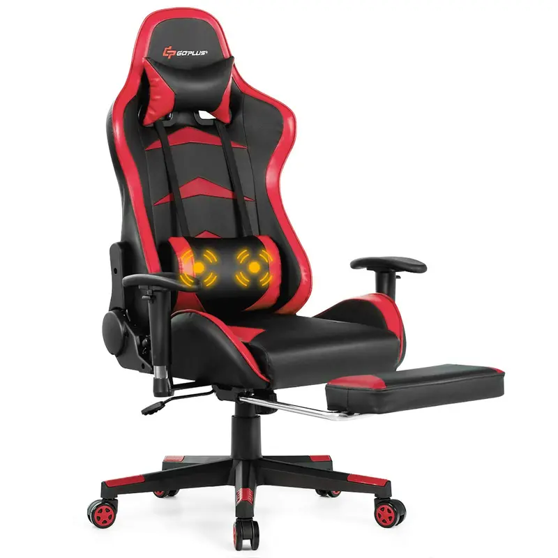Massage-Gaming-Stuhl mit verstellbarer Rückenlehne, Armlehnen und Sitzhöhenverstellung
