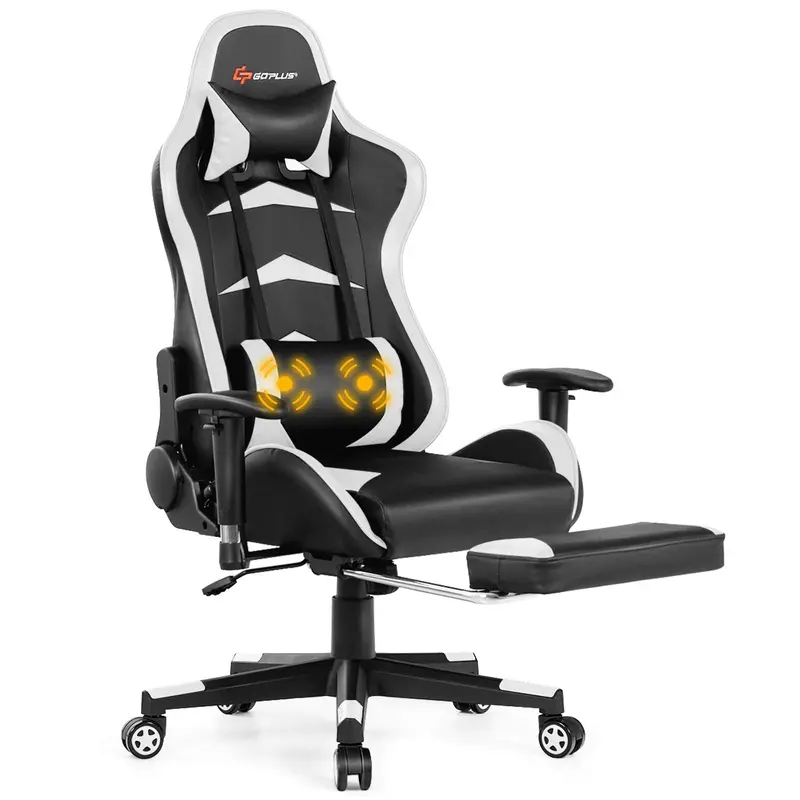 Massage-Gaming-Stuhl mit verstellbarer Rückenlehne, Armlehnen und Sitzhöhenverstellung
